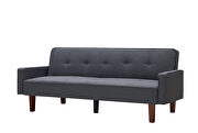 Dark gray linen upholstery sofa bed additional photo 4 of 8