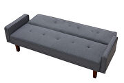 Dark gray linen upholstery sofa bed additional photo 5 of 8