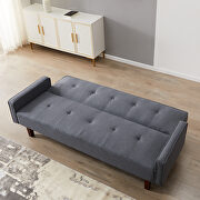 Dark gray linen upholstery sofa bed by La Spezia additional picture 6