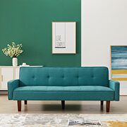 Green linen upholstery sofa bed additional photo 2 of 9