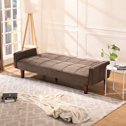 Living room brown linen sofa bed additional photo 2 of 7