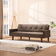 Living room brown linen sofa bed additional photo 3 of 7