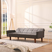 Living room gray linen sofa bed additional photo 4 of 7