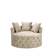 Beige gray leisure single round chair additional photo 2 of 8