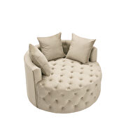 Beige gray leisure single round chair additional photo 3 of 8