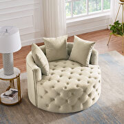Beige gray leisure single round chair additional photo 4 of 8