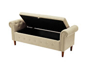 Beige multifunctional storage rectangular sofa stool by La Spezia additional picture 3