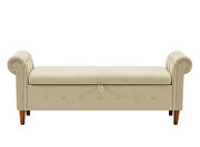 Beige multifunctional storage rectangular sofa stool by La Spezia additional picture 9