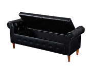 Black multifunctional storage rectangular sofa stool by La Spezia additional picture 2