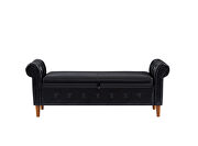 Black multifunctional storage rectangular sofa stool by La Spezia additional picture 7