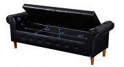 Black multifunctional storage rectangular sofa stool by La Spezia additional picture 9