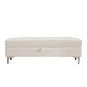 Ivory velvet upholstery leisure stool by La Spezia additional picture 3
