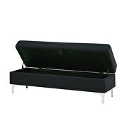 Black velvet upholstery leisure stool by La Spezia additional picture 2