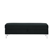Black velvet upholstery leisure stool by La Spezia additional picture 4