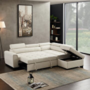 White leather corner broaching sofa with storage by La Spezia additional picture 14
