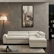 White leather corner broaching sofa with storage additional photo 5 of 14