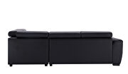 Black leather corner broaching sofa with storage by La Spezia additional picture 11
