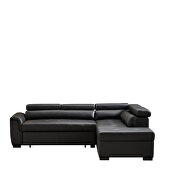 Black leather corner broaching sofa with storage by La Spezia additional picture 16