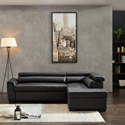 Black leather corner broaching sofa with storage by La Spezia additional picture 9