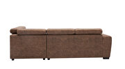 Brown suede corner broaching sofa with storage by La Spezia additional picture 11