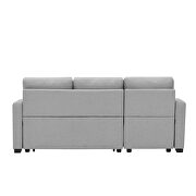 Light gray linen upholstery pull-out storage sofa by La Spezia additional picture 11