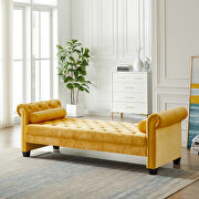 Yellow pleuche rectangular large sofa stool by La Spezia additional picture 3