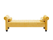 Yellow pleuche rectangular large sofa stool by La Spezia additional picture 5