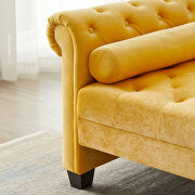 Yellow pleuche rectangular large sofa stool by La Spezia additional picture 6