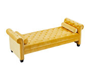 Yellow pleuche rectangular large sofa stool by La Spezia additional picture 7