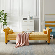 Yellow pleuche rectangular large sofa stool by La Spezia additional picture 10