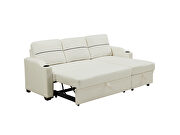 Beige linen upholstery broaching storage sofa by La Spezia additional picture 3