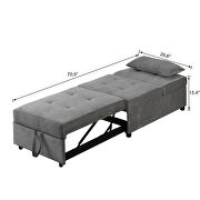Gray velvet folding ottoman sofa bed by La Spezia additional picture 9