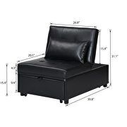 Contemporary black faux leather folding ottoman sofa bed by La Spezia additional picture 15