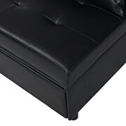 Contemporary black faux leather folding ottoman sofa bed by La Spezia additional picture 8