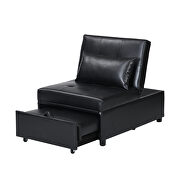 Contemporary black faux leather folding ottoman sofa bed by La Spezia additional picture 9