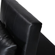 Contemporary black faux leather folding ottoman sofa bed by La Spezia additional picture 10