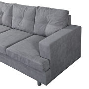 Gray reversible sectional sofa set for living room with l shape chaise lounge additional photo 2 of 9