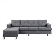 Gray reversible sectional sofa set for living room with l shape chaise lounge additional photo 3 of 9