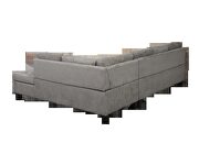 Gray soft microfiber sectional sofa additional photo 2 of 11