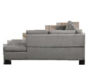 Gray soft microfiber sectional sofa by La Spezia additional picture 12