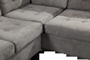 Gray soft microfiber sectional sofa additional photo 3 of 11