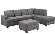 Gray soft microfiber sectional sofa additional photo 4 of 11