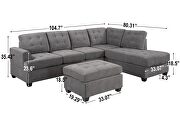 Gray soft microfiber sectional sofa by La Spezia additional picture 7