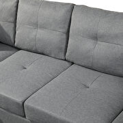 Gray sectional sofa set for living room with right hand chaise lounge and storage ottoman additional photo 4 of 10