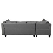 Gray sectional sofa set for living room with right hand chaise lounge and storage ottoman additional photo 5 of 10