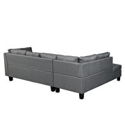 Gray sectional sofa set for living room with left hand chaise lounge and storage ottoman by La Spezia additional picture 7