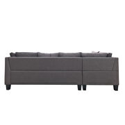 Dark gray sectional sofa set for living room with left hand chaise lounge and storage ottoman by La Spezia additional picture 16
