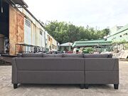 Dark gray sectional sofa set for living room with left hand chaise lounge and storage ottoman additional photo 5 of 16