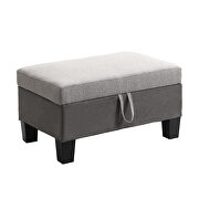 Gray fabric sectional sofa with chaise lounge and storage ottoman by La Spezia additional picture 2