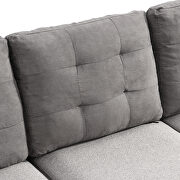 Gray fabric sectional sofa with chaise lounge and storage ottoman by La Spezia additional picture 11